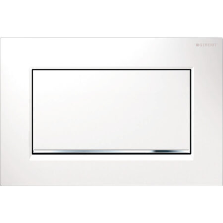 GE Betaetigungsplatte Sigma10 S/S weiss/glchr/weiss, verschraubbar, eckig