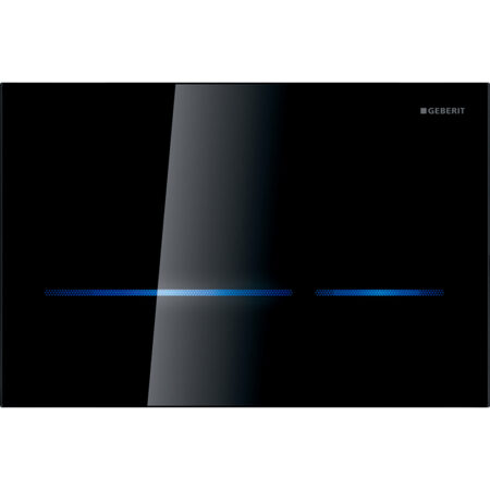 GE WC-Steuerung Netz, mit Sigma80 2-M autom, Glas schwarz, eckig