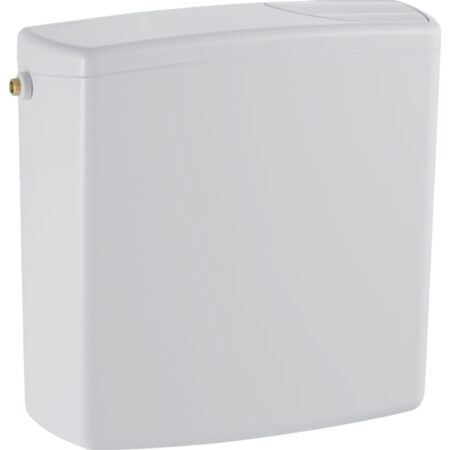 GE Spuelkasten AP140 halbhochhaengend 2-Mengen, weiss, mit 3 Wasseranschl.