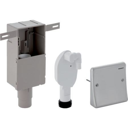 GE UP Siphon fuer Geraete mit UP-Kasten 1 Anschluss, Abdeckplatte Edelstahl
