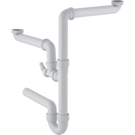 GE Fertigablauf 2teilig, raumspar d40mm G1 1/2 weiss mit Schlauchtuelle