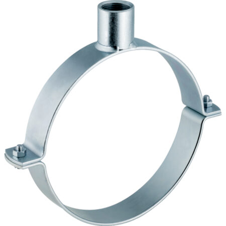 GE PE Rohrschelle d 200mm verzinkt mit Gewindemuffe 1' 370840