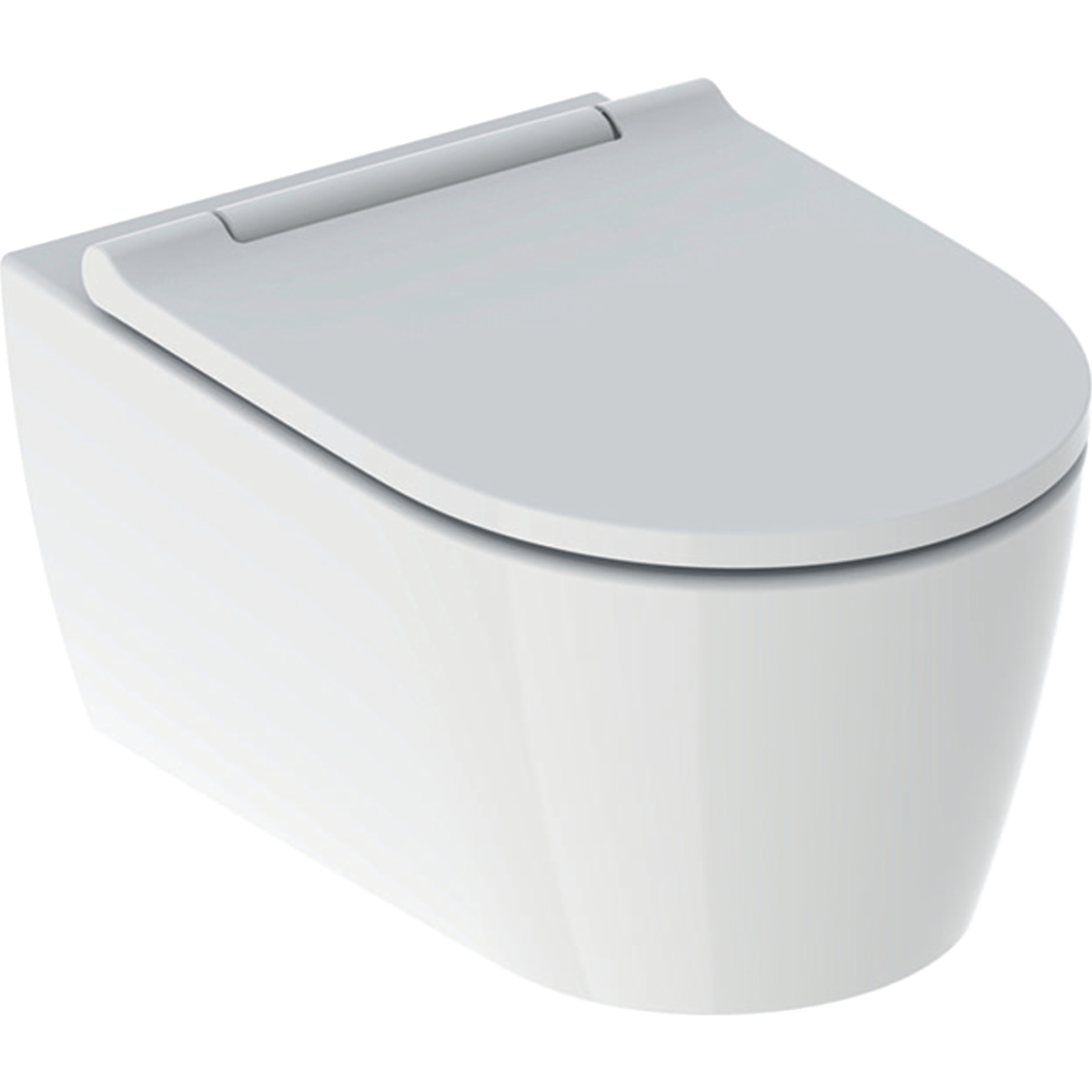 Geberit ONE Set Wand-WC Tiefspüler, geschlossenes Keramikdesign, TurboFlush, mit WC-Sitz: WC-Keramik: weiß / KeraTect, Designabdeckung: weiß