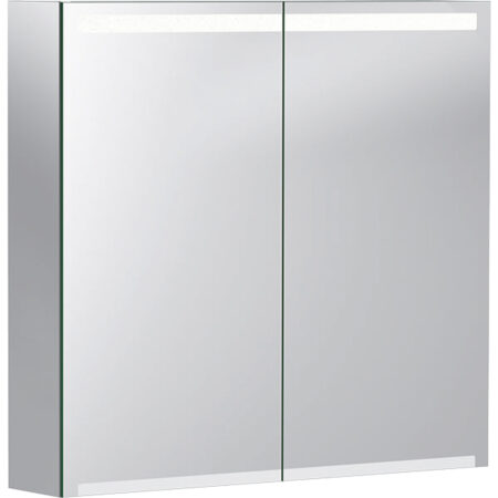Geberit Option Spiegelschrank mit Beleuchtung und zwei Türen: 60x70x15cm, Korpus, Tür innen, Tür aussen: verspiegelt