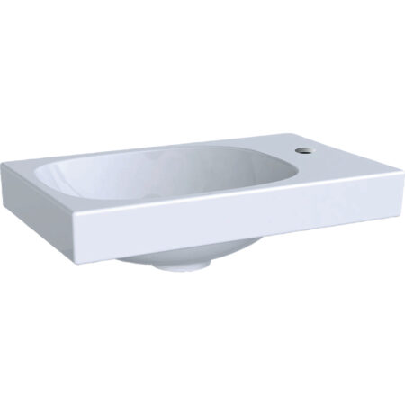 Geberit Acanto Handwaschbecken Hahnloch rechts: 40x11.5x25cm, weiß, Hahnloch=rechts, Überlauf=ohne