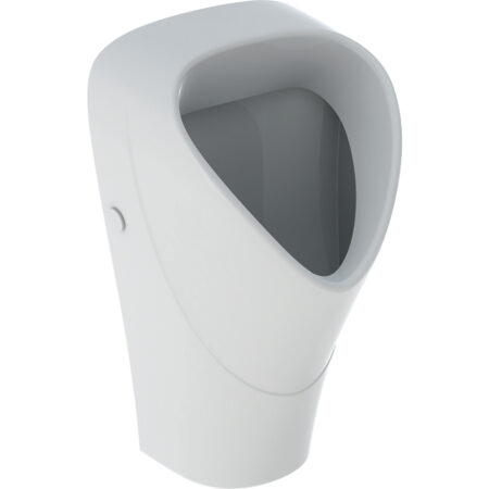 Geberit Renova Urinal trigonal, Zulauf von hinten, Abgang nach hinten oder unten: T=30cm, Abgang=nach hinten, Zulauf=hinten, gesteckt, weiß