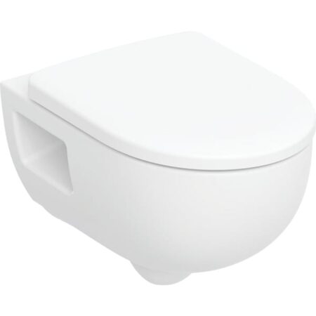 Geberit Renova Set Wand-WC Tiefspüler, teilgeschlossenes Keramikdesign, TurboFlush, mit WC-Sitz
