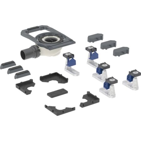 Geberit Duofix Duschwannenablauf mit fünf Füßen, für CleanFloor30 Duschfläche integriert, Siphonierhöhe 50 mm