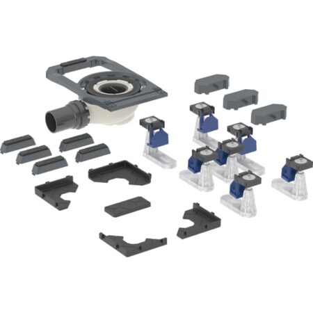 Geberit Duofix Duschwannenablauf mit sieben Füßen, für CleanFloor30 Duschfläche integriert, Siphonierhöhe 50 mm