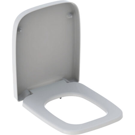 Geberit Renova Plan WC-Sitz eckiges Design, Befestigung von unten: Absenkautomatik=nein, Befestigung=von unten, weiß / glänzend