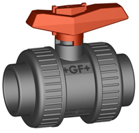 GF Kugelhahn 375 PVC-U/EPDM d 32 Muffe plus Einlegeteile IG