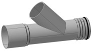 ALVA G+Pipe Einfachabzweiger DN250x150/ 45Grad Muffe o.Dicht.Spitzende m.Dicht.