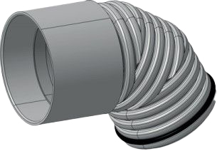 ALVA G+Pipe Bogen DN/ID 200 45 Grad Muffe o. Dicht. Spitzende m. Dicht.