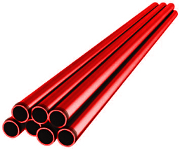 Gewinderohr geschweißt EN 10255-M S195T, RAL3000 gerieft 5/4 (42.4x3.2mm)