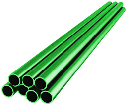 Gewinderohr geschweißt EN 10255-M, S195T glatt grün gestrichen 5/4 42,4x3,2mm