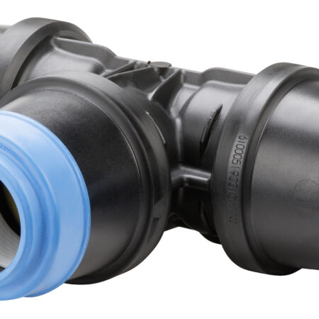 ISO2-Fitting POM PN16, Wasser T-Stück PE/PE/PE D25-25-25