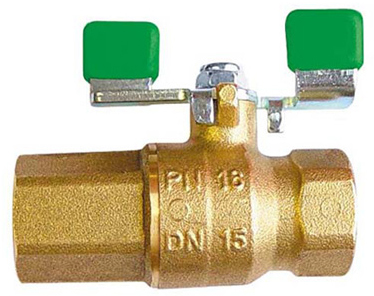 Herz Kugelhahn m. Knebelgriff u. RV PN16 DN20 Ms 3/4"IG Trinkwasser Fig.22110(02)