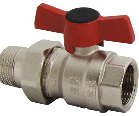 Herz Kugelhahn m.Knebelgriff 3/4" Muffe x Anschlussnippel