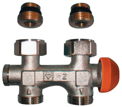 Herz-3000-Anschlussteil f.Zweirohranl. Fig.3692(91) D-FormRp 1/2"x G 3/4"