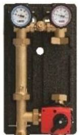 Herz PUMPFIX MIX o. Pumpe m. Mischventil DN25, VL/RL Abstand: 125mm, kvs: 6,3