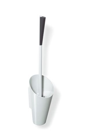 HEWI WC-Bürstengarnitur der Serie 801, Polyamid, mit ergonomischem Griff zur Wandmontage, in HEWI Farbe 99 (Reinweiß)