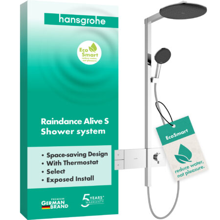 hansgrohe Raindance Alive S Showerpipe 300 1jet EcoSmart mit ShowerSelect Comfort, Chrom
