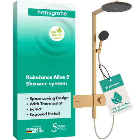 hansgrohe Raindance Alive S Showerpipe 300 1jet EcoSmart mit ShowerSelect Comfort, Brushed Bronze