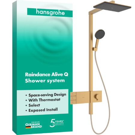 hansgrohe Raindance Alive Q Showerpipe 210/340 2jet mit ShowerSelect Comfort, Brushed Bronze