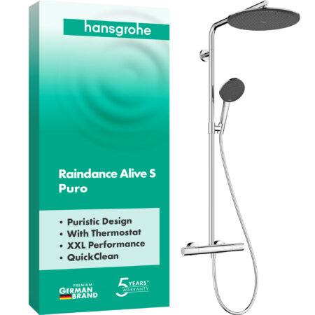 hansgrohe Raindance Alive S Puro Showerpipe 300 1jet mit Ecostat Element, Chrom