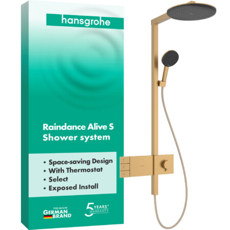 hansgrohe Raindance Alive S Showerpipe 300 2jet mit ShowerSelect Comfort, Brushed Bronze