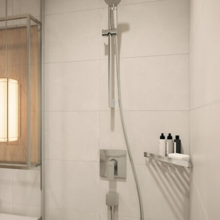 hansgrohe FixFit Wandanschluss Square mit Rückflussverhinderer, Chrom