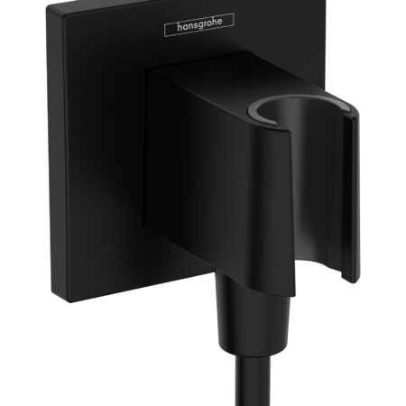 hansgrohe FixFit E Wandanschluss mit Brausehalter, Mattschwarz
