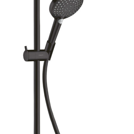 hansgrohe Croma Select S Showerpipe 280 1jet mit Thermostat und Handbrause Raindance Select S 120 3jet, Mattschwarz