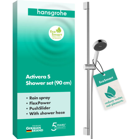 hansgrohe Activera S Brauseset 95 1jet EcoSmart mit Brausestange 90 cm, Chrom