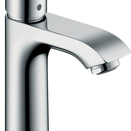 hansgrohe Metris Einhebel-Waschtischmischer 100 für Handwaschbecken mit Zugstangen-Ablaufgarnitur, Chrom