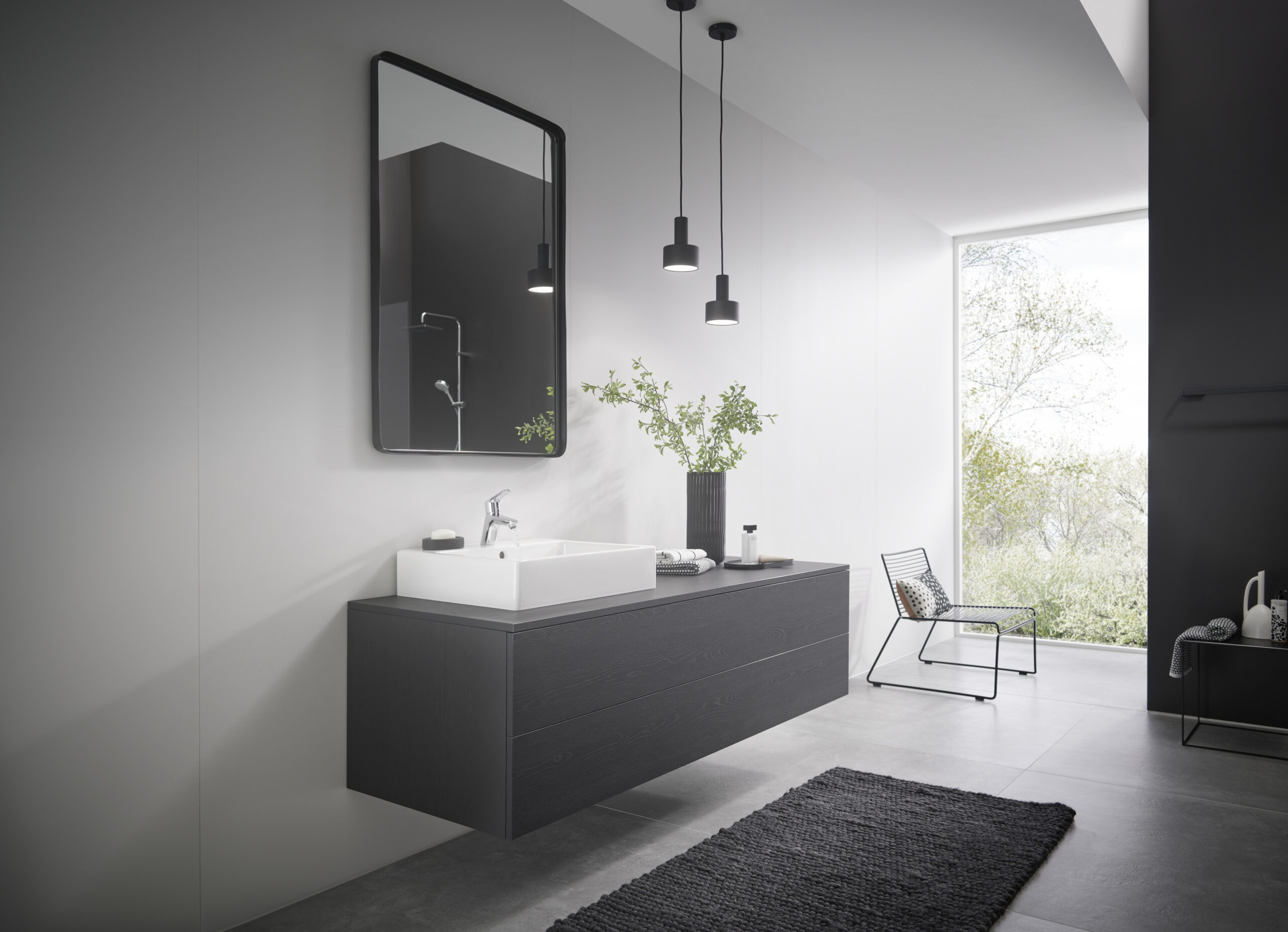 hansgrohe Focus Einhebel-Waschtischmischer 70 für Niederdruck/offene Warmwasserbereiter mit Zugstangen-Ablaufgarnitur, Chrom