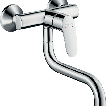 hansgrohe Focus M41 Einhebel-Küchenmischer, Wandmontage Lowspout, 1jet, Chrom