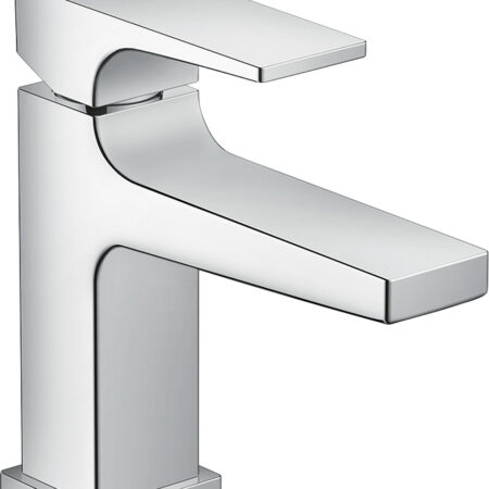 hansgrohe Metropol Einhebel-Waschtischmischer 100 mit Hebelgriff für Handwaschbecken mit Push-Open Ablaufgarnitur, Chrom