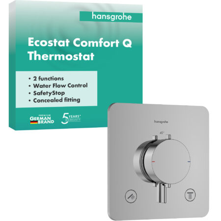 hansgrohe Ecostat Comfort Q Thermostat Unterputz für 2 Verbraucher, Chrom
