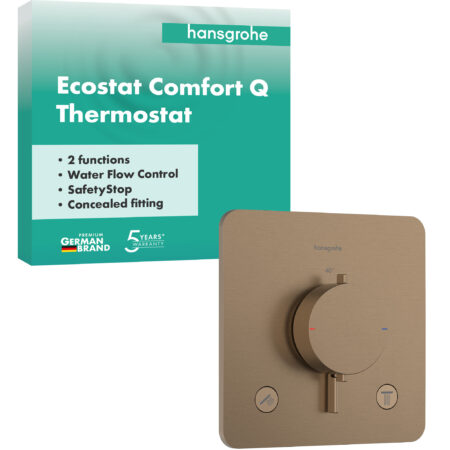 hansgrohe Ecostat Comfort Q Thermostat Unterputz für 2 Verbraucher, Brushed Bronze