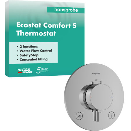 hansgrohe Ecostat Comfort S Thermostat Unterputz für 2 Verbraucher, Chrom