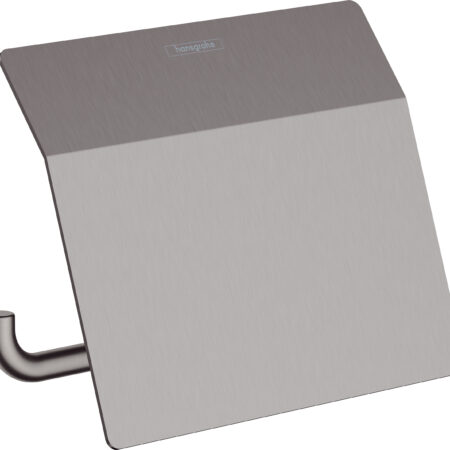 hansgrohe AddStoris Q Toilettenpapierhalter mit Deckel, Brushed Black Chrome