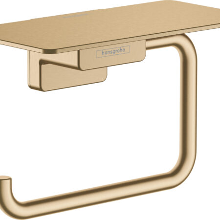 hansgrohe AddStoris Q Toilettenpapierhalter mit Ablage, Brushed Bronze