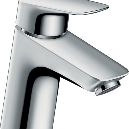 hansgrohe Logis Einhebel-Waschtischmischer 70 für Niederdruck/offene Warmwasserbereiter mit Push-Open Ablaufgarnitur, Chrom