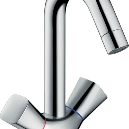 hansgrohe Logis 2-Griff Waschtischarmatur 150 mit Zugstangen-Ablaufgarnitur, Chrom
