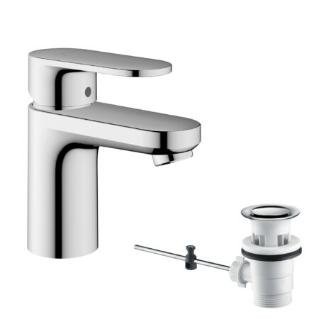 hansgrohe Vernis Blend Einhebel-Waschtischmischer 70 mit Zugstangen-Ablaufgarnitur, Chrom, PHASEOUT