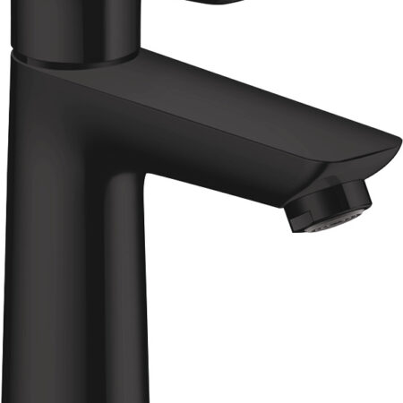 hansgrohe Talis E Einhebel-Waschtischmischer 110 mit Zugstangen-Ablaufgarnitur, Mattschwarz, PHASEOUT