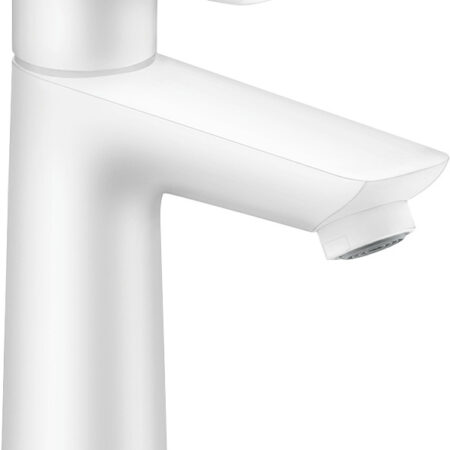 hansgrohe Talis E Einhebel-Waschtischmischer 110 mit Zugstangen-Ablaufgarnitur, Mattweiß, PHASEOUT