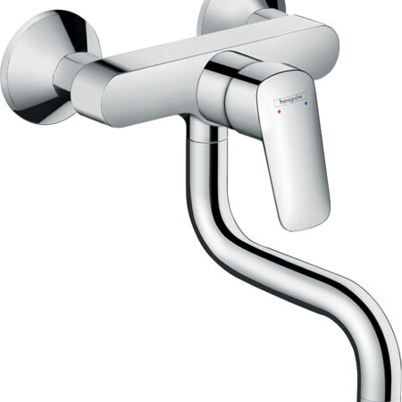 hansgrohe Logis M31 Einhebel-Küchenmischer, Wandmontage Lowspout, 1jet, Chrom