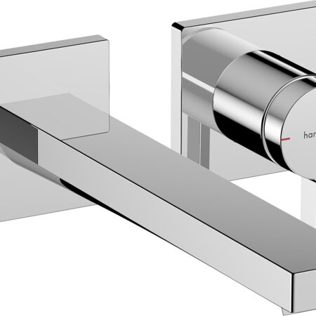 hansgrohe Tecturis E Einhebel-Waschtischmischer Unterputz für Wandmontage EcoSmart+ mit Auslauf 22,5 cm, Chrom